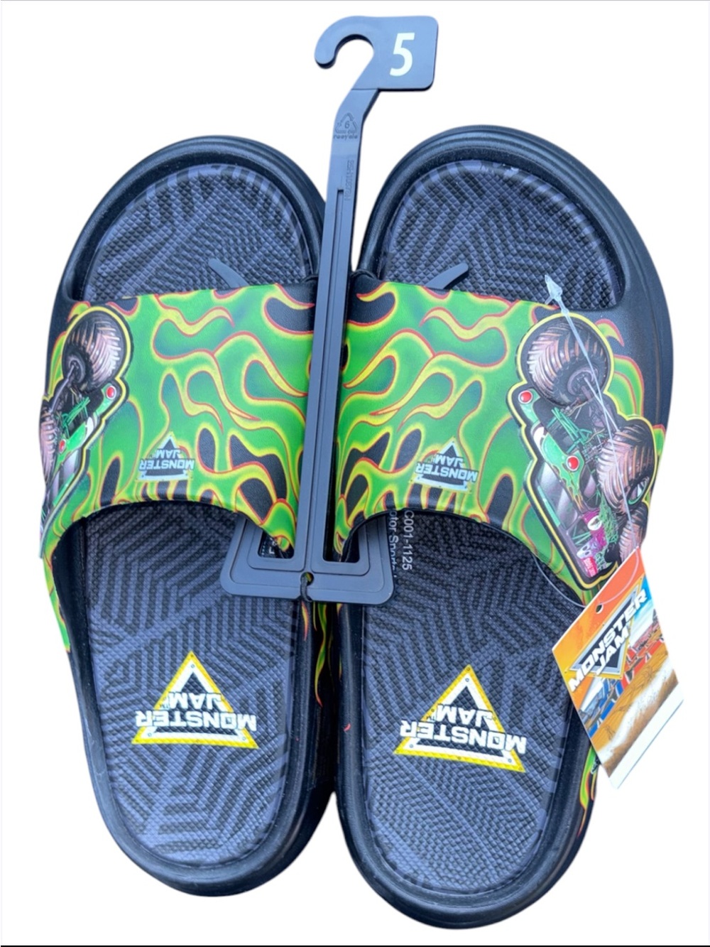 Monster Jam Little and Big Boys Slide Sandals